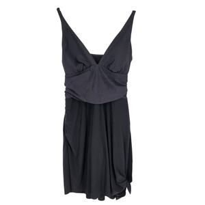 MagicSuit Celine Black One Piece Sarong Tummy Control Swim Suit Swim Dress SZ 12